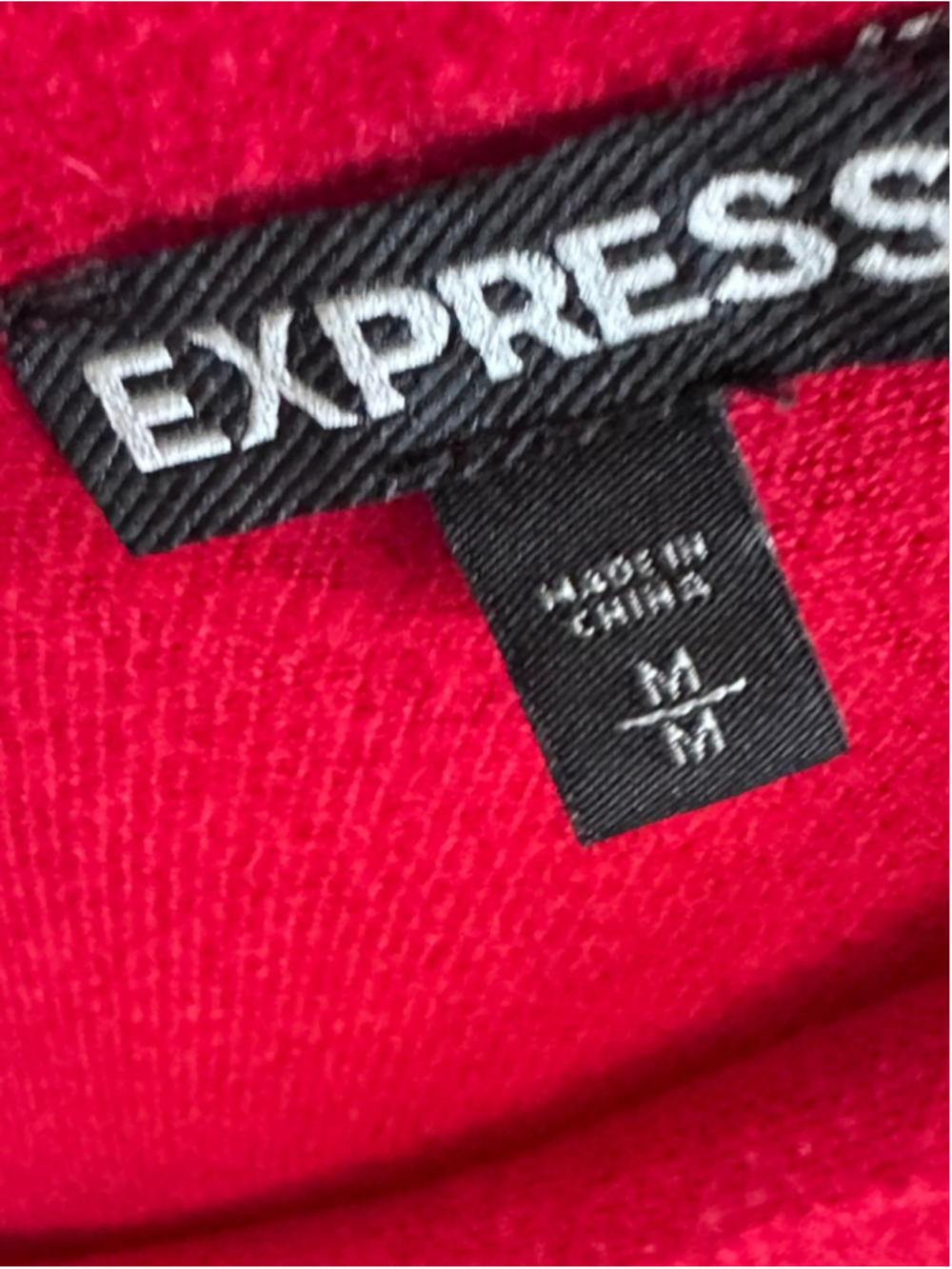 Express Red V-Neck Sweater Women's Medium - Picture 2 of 6